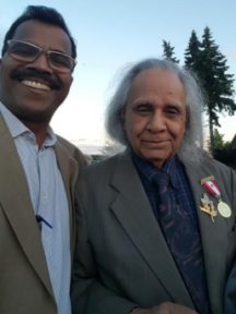 Pastor Arun with Stephen Gill honored at Canada's 150th Anniversary