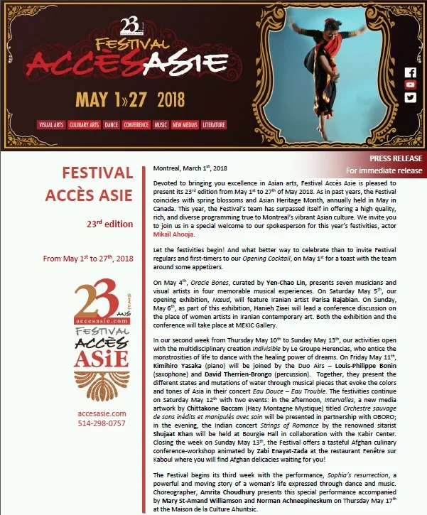 Festival Acces Asie 2018 - accesasie.com